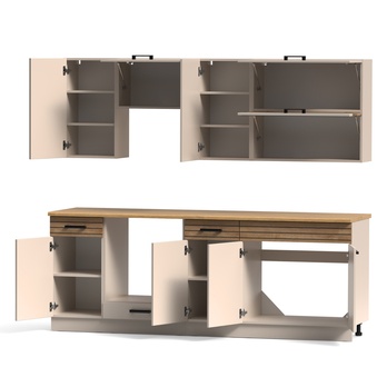 Kuchynský blok NINA B 220 kašmírová/dub 2