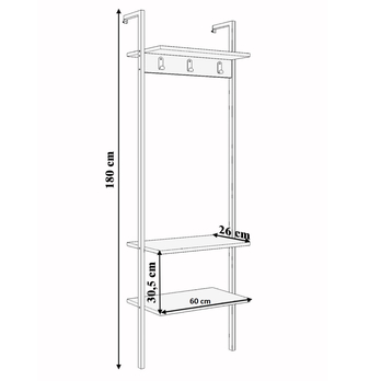 Predsieňová zostava NINA čierna/prírodná 3