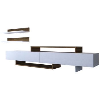 TV zostava NIRVANA biela/teak 2