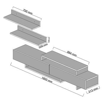 TV zostava NIRVANA biela/teak 3