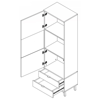 Vitrína NIST dub lefkas/čierna 1