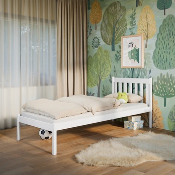 Posteľ s roštom NITRAM biela, 90x200 cm 1
