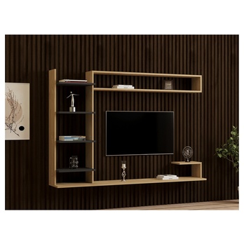 Obývacia stena NOBLE prírodná/antracitová 3