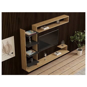 Obývacia stena NOBLE prírodná/antracitová 4