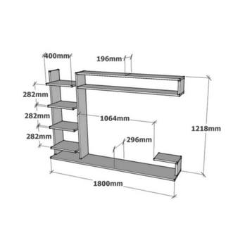 Obývacia stena NOBLE prírodná/antracitová 5