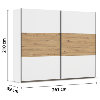 Šatníková skriňa NOE II alpská biela/dub artisan 3