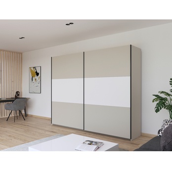 Šatníková skriňa NOE II šampanské/alpská biela 1