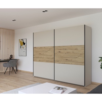 Šatníková skriňa NOE II šampanské/dub artisan 1