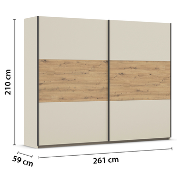 Šatníková skriňa NOE II šampanské/dub artisan 3