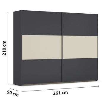 Šatníková skriňa NOE II sivá/šampanské 3