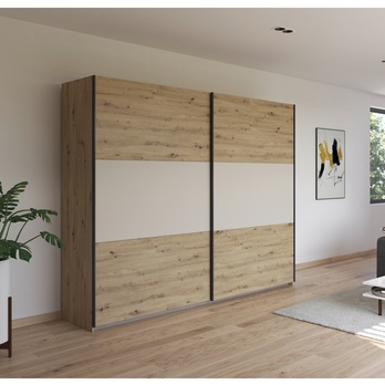 Šatníková skriňa NOE II dub artisan/šampanské 1
