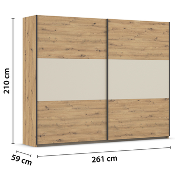 Šatníková skriňa NOE II dub artisan/šampanské 3