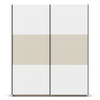 Šatníková skriňa NOE alpská biela/šampanské, šírka 175 cm 2