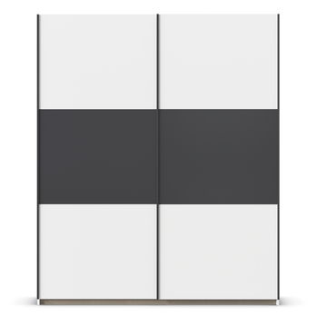 Šatníková skriňa NOE alpská biela/sivá, šírka 175 cm 2
