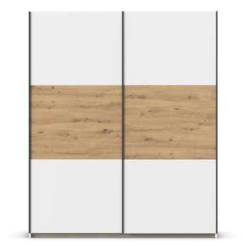 Šatníková skriňa NOE alpská biela/dub artisan, šírka 175 cm 2