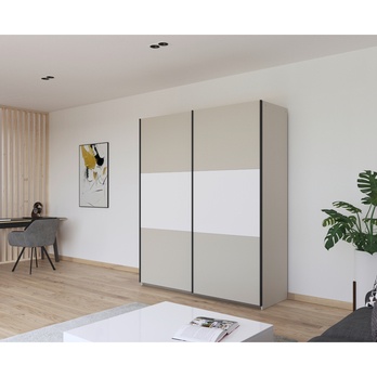 Šatníková skriňa NOE šampanské/alpská biela, šírka 175 cm 1