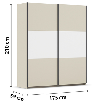 Šatníková skriňa NOE šampanské/alpská biela, šírka 175 cm 3