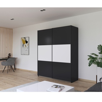 Šatníková skriňa NOE sivá/alpská biela, šírka 175 cm 1