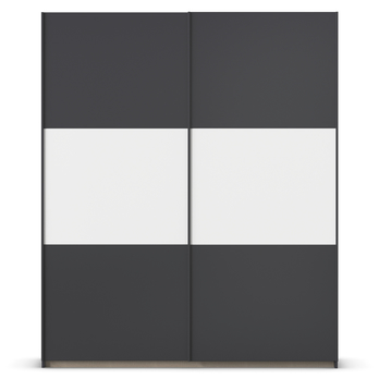 Šatníková skriňa NOE sivá/alpská biela, šírka 175 cm 2