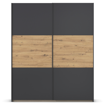Šatníková skriňa NOE sivá/dub artisan, šírka 175 cm 2