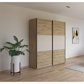 Šatníková skriňa NOE dub artisan/šampanské, šírka 175 cm 1