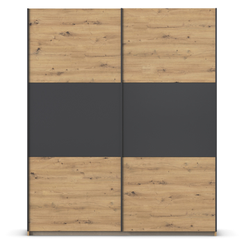 Šatníková skriňa NOE dub artisan/sivá, šírka 175 cm 2