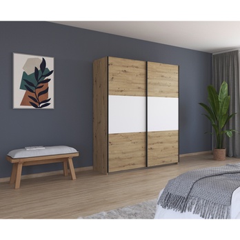 Šatníková skriňa NOE dub artisan/alpská biela, šírka 175 cm 1