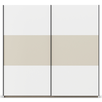 Šatníková skriňa NOE alpská biela/šampanské, šírka 218 cm 2