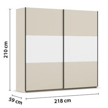 Šatníková skriňa NOE šampanské/alpská biela, šírka 218 cm 3