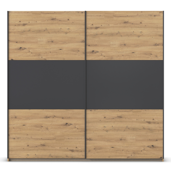 Šatníková skriňa NOE dub artisan/sivá, šírka 218 cm 2