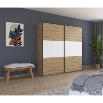 Šatníková skriňa NOE dub artisan/alpská biela, šírka 218 cm 1