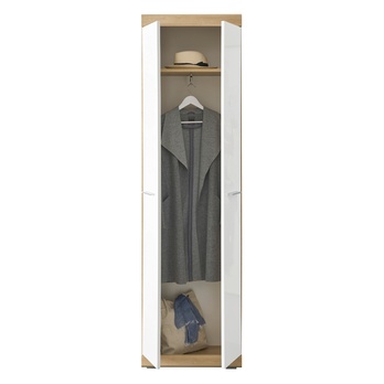 Predsieňová skriňa NOLA dub artisan/biela vysoký lesk 3