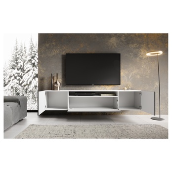 Závesný TV stolík NONIE biela/čierna 2