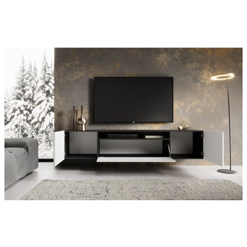 Závesný TV stolík NONIE čierna/biela 2