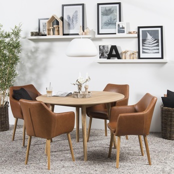 Jedálenská stolička NORA PU dub/hnedá 1
