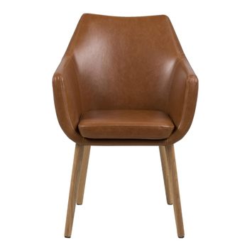 Jedálenská stolička NORA PU dub/hnedá 2