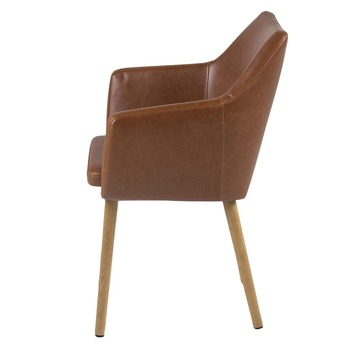 Jedálenská stolička NORA PU dub/hnedá 3