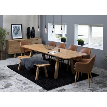 Jedálenská stolička NORA PU dub/hnedá 9