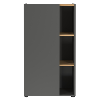 Regál NORDA grafitová/dub, výška 110 cm 2