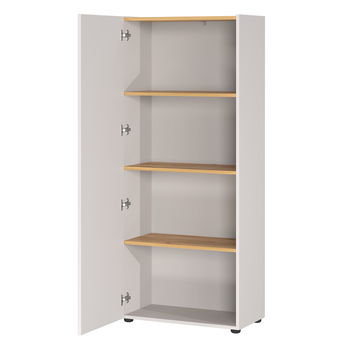 Regál NORDA kašmírová/dub, výška 145 cm 1