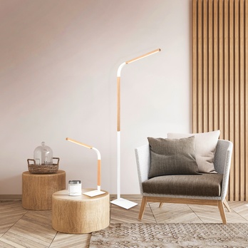 Stolná lampa NORRIS biela/prírodná 5