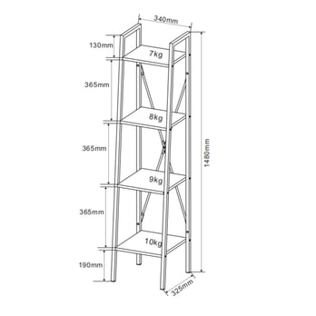Regál NORVAK dub sonoma/biela, šírka 34 cm 3