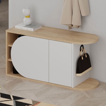 Lavica na topánky NOVA dub/biela 4