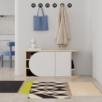 Lavica na topánky NOVA dub/biela 1