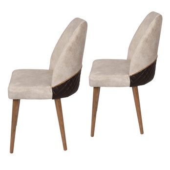 Jedálenská stolička NOVA krémová/orech, sada 2 ks 2