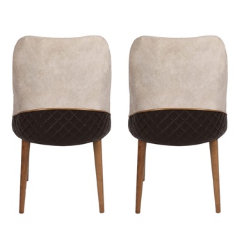 Jedálenská stolička NOVA krémová/orech, sada 2 ks 3