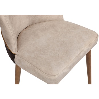 Jedálenská stolička NOVA krémová/orech, sada 2 ks 5