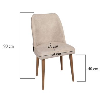 Jedálenská stolička NOVA krémová/orech, sada 2 ks 7