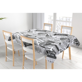 Obrus NOVINY ČIERNOBIELE 120x140 cm 1