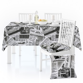 Obrus NOVINY ČIERNOBIELE 120x140 cm 2